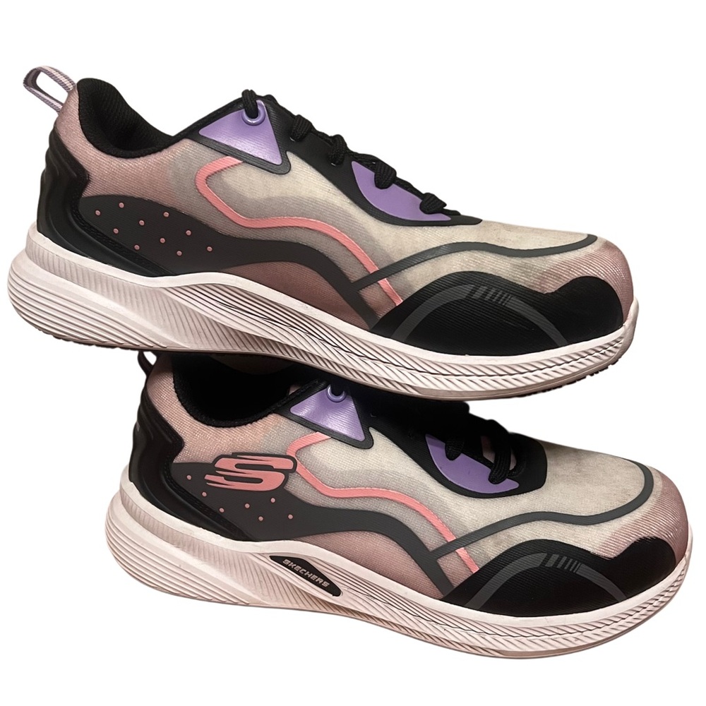 Sketchers Carbix Comp Toe Sneaker Work Shoe Size 8 white/purple - Picture 4 of 14